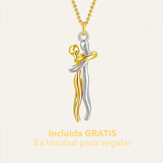 (2x1) Colgante Abrazo Eterno - Baño oro